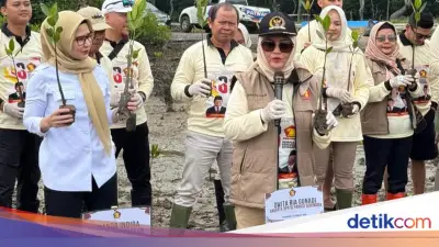 Gerindra Peringati HUT ke-18 dengan Tanam 1.000 Mangrove di Pesisir Lampung