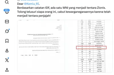 Heboh Unggahan WNI Diduga Jadi Tentara Israel, Kemlu RI Diminta Telusuri