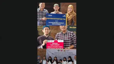 Indisi dan Mandiri Taspen Salurkan 52 Paket Sembako untuk Pesantren Tahfiz Difabel