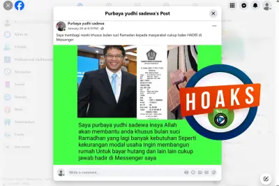 Menteri Keuangan Purbaya Yudhi Sadewa Disebut Tawarkan Bantuan Modal, Ternyata Modus Penipuan