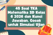 45 Soal TKA Matematika SD Kelas 6 2026 dan Kunci Jawaban untuk Latihan