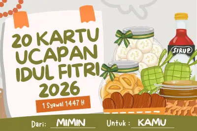 20 Kartu Ucapan Idul Fitri 1447 H 2026: Desain dan Template Lengkap
