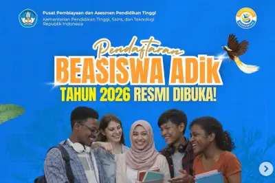 Beasiswa ADIK Kemendikti 2026 Dibuka, Simak Syarat dan Cara Daftarnya