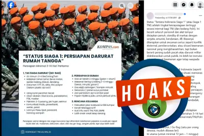 Beredar Narasi Palsu Status Siaga 1 TNI, Foto Dimanipulasi Catut Nama Kompas.com