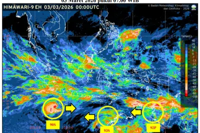 BMKG Deteksi Tiga Bibit Siklon Tropis, Waspada Cuaca Ekstrem dan Gelombang Tinggi