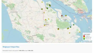 BMKG Pekanbaru Deteksi 143 Titik Panas di Riau, Pelalawan Paling Parah dengan 49 Titik