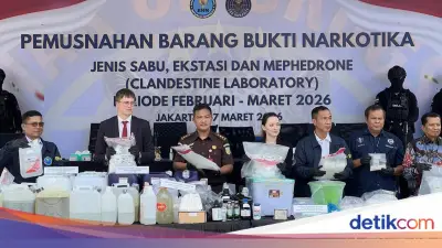BNN Musnahkan 34,2 Kg Narkoba, Termasuk Sabu dan Party Drug dari Sindikat Rusia