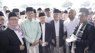 Momen Kebersamaan: JK, Anies, dan Didit Prabowo Salat Idul Fitri Bersama di Al Azhar