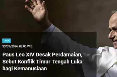 Paus Leo XIV Kutuk Konflik Timur Tengah, BNI Tutup Internet Banking 2026