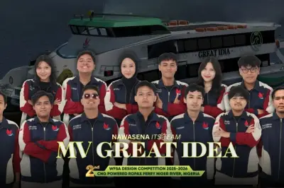 Tim Mahasiswa ITS Raih Juara Dunia di Kompetisi Desain Kapal Feri 2026