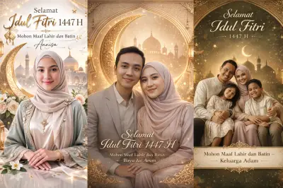 Ubah Foto Selfie Jadi Kartu Ucapan Lebaran Elegan dengan Bantuan AI