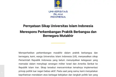 UII Kritik Ketegasan Pemerintah Tanggapi Serangan AS-Israel ke Iran