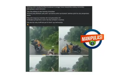 Video Viral Pengendara Motor Diterkam Harimau Saat Ditilang Polisi, Fakta atau Hoaks?