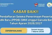 Pendaftaran SMA Unggul Garuda 2026 Ditutup Besok, Ini Syarat dan Cara Daftarnya