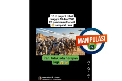 Hoaks Perang Iran-AS-Israel Membanjiri Media Sosial, Robot Prajurit Palsu Beredar