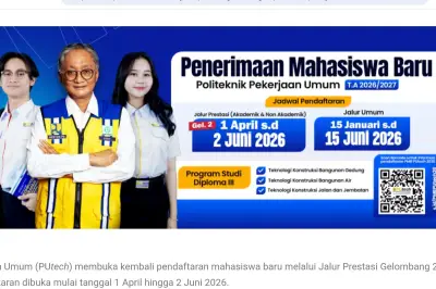 Pendaftaran Politeknik PU 2026: Jurusan dan Syarat Lengkap