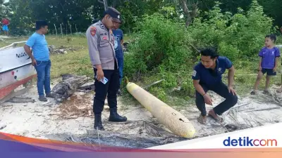 Polisi Sumenep Larang Warga Dekati Benda Mirip Torpedo di Pantai, Dikhawatirkan Masih Aktif