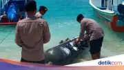 Benda Mirip Torpedo dengan Tulisan Aksara China Ditemukan di Perairan Gili Trawangan NTB