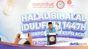 Kapolri Ajak Buruh Dukung Pemerintah Jaga Iklim Investasi di Halal Bihalal KSPSI