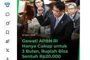 Klaim APBN Hanya Cukup Tiga Bulan dan Rupiah ke Rp 20.000 Viral