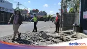 Ledakan Keras Drainase di Badung Hancurkan Trotoar Beton Sejauh 25 Meter