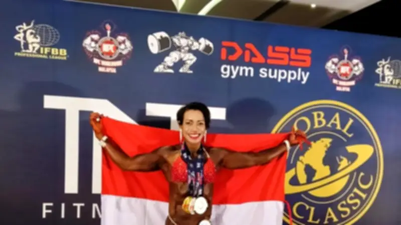 Kapolsek Baguala Iptu Esterlina Raih Emas dan Dua Perak di Binaraga Asia