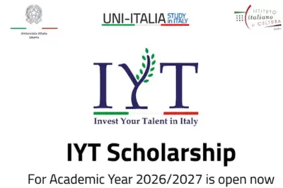 Beasiswa IYT ke Italia: Kuliah S2 Gratis, Daftar Sebelum 11 Mei 2026
