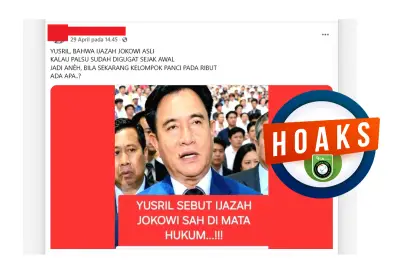 Hoaks! Yusril Ihza Mahendra Diklaim Sebut Ijazah Jokowi Sah