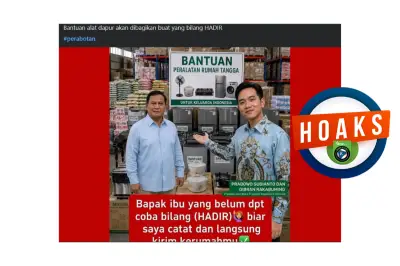 Prabowo-Gibran Bagikan Peralatan Dapur? Ini Fakta Hoaks