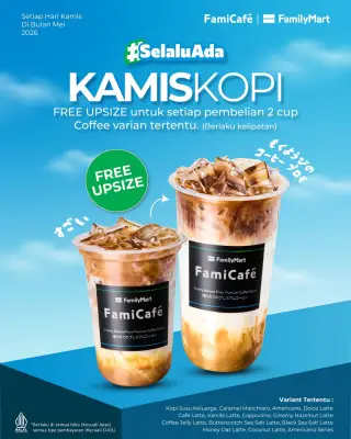 Promo FamilyMart Kamis Kopi: Beli 2 Cup Gratis Upsize