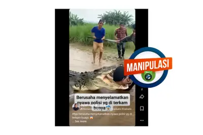 Video Polisi Diterkam Buaya Viral, Ternyata Hoaks Buatan AI