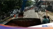 Perbaikan Jalan Amblas Lenteng Agung Dikebut, Anggaran Rp380 Juta