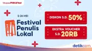 Shopee Festival Penulis Lokal 2026: Diskon hingga 50% untuk Buku Lokal