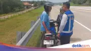 Viral Pemotor Bonceng 3 Nekat Masuk Tol Batang Lawan Arah