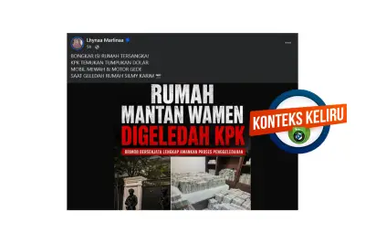 Cek Fakta: Foto Tumpukan Uang Dollar Sitaan KPK dari Silmy Karim Hoaks