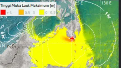 Gempa M 7,7: Tsunami Masuk Daratan, BMKG Deteksi Gelombang di Malut dan Sulut