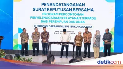 Mensos Teken SKB Layanan Terpadu Perempuan dan Anak di DKI Jakarta