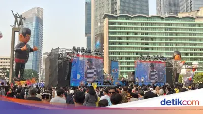 Meriahnya HUT DKI ke-499 di CFD Bundaran HI, Ada Konser Once dan Balon Raksasa
