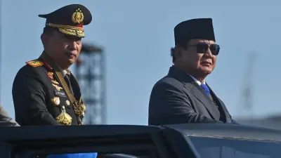 Prabowo Jadi Inspektur Upacara HUT Bhayangkara ke-80 di Cikeas