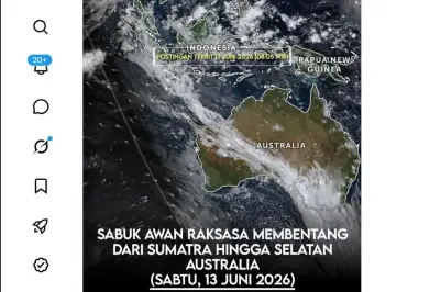 Sabuk Awan Raksasa dari Sumatera ke Australia Viral di Media Sosial