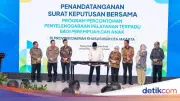 Mensos Teken SKB Layanan Terpadu Perempuan dan Anak di DKI Jakarta