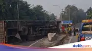 Truk Terguling di Tol Jagorawi, Lalin dari JORR Dialihkan