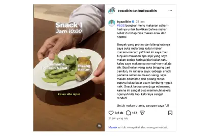 Menkes Budi Gunadi Bagikan Menu Makan Sehat dan Terjangkau, Edamame Camilan Andalan