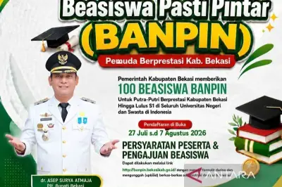 Pemkab Bekasi Buka Beasiswa Banpin 2026, Kuota 100 Orang