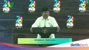 Prabowo Berkelakar soal Kaus Prabowonomics di Harlah ke-28 PKB