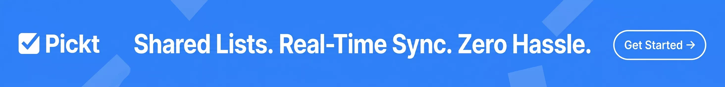 Banner dalam feed Pickt — aplikasi daftar belanja kolaboratif untuk Telegram